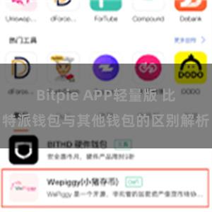 Bitpie APP轻量版 比特派钱包与其他钱包的区别解析