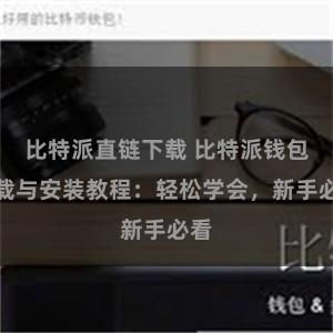 比特派直链下载 比特派钱包下载与安装教程：轻松学会，新手必看