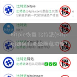 Bitpie恢复 比特派(Bitpie)钱包有哪些隐藏功能？