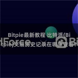 Bitpie最新教程 比特派(Bitpie)交易历史记录在哪里查看？