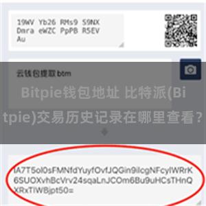 Bitpie钱包地址 比特派(Bitpie)交易历史记录在哪里查看？